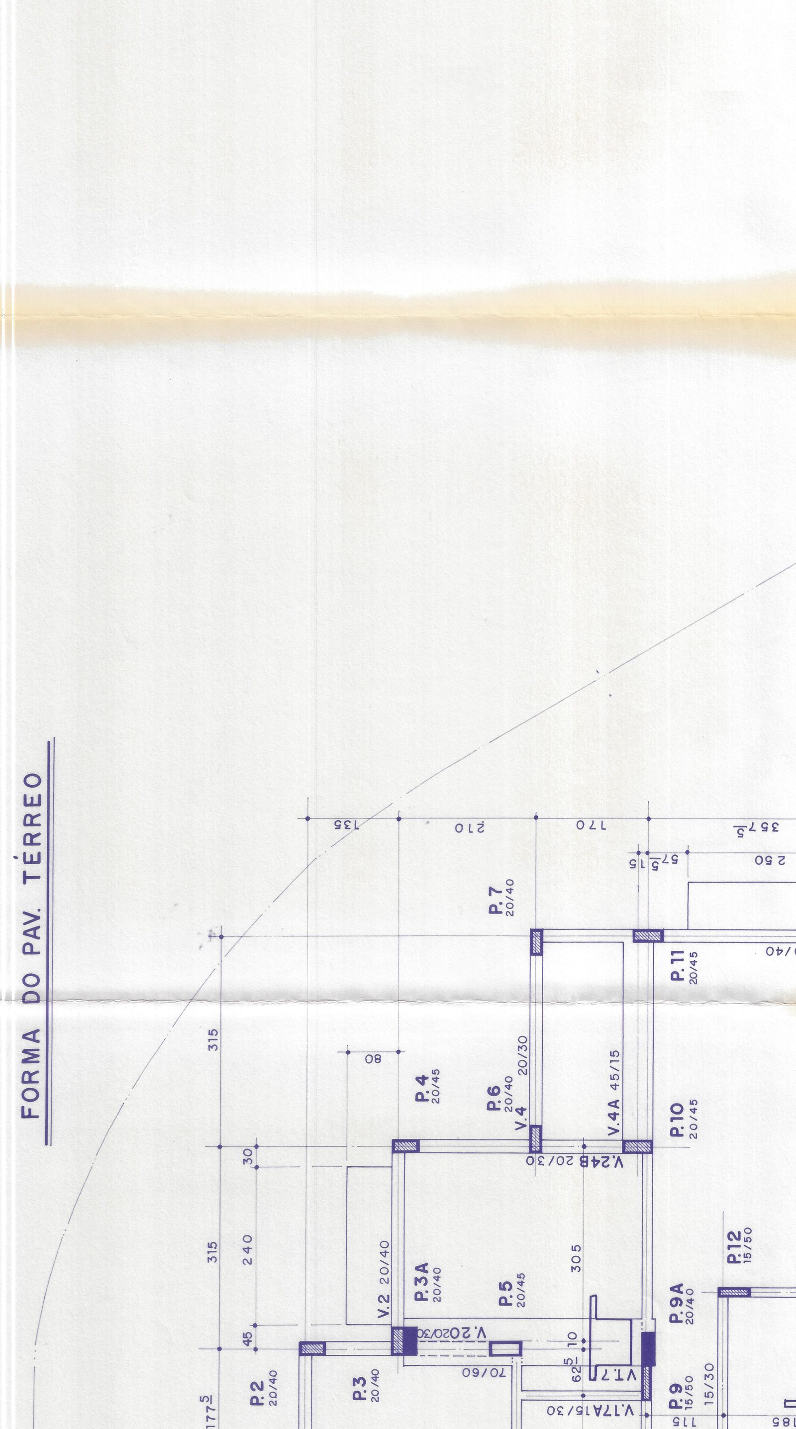 Região correspondente na planta estrutural