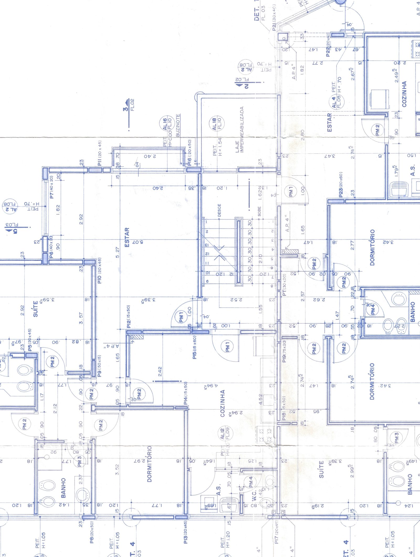 Região ESTAR/COZINHA na planta arquitetônica