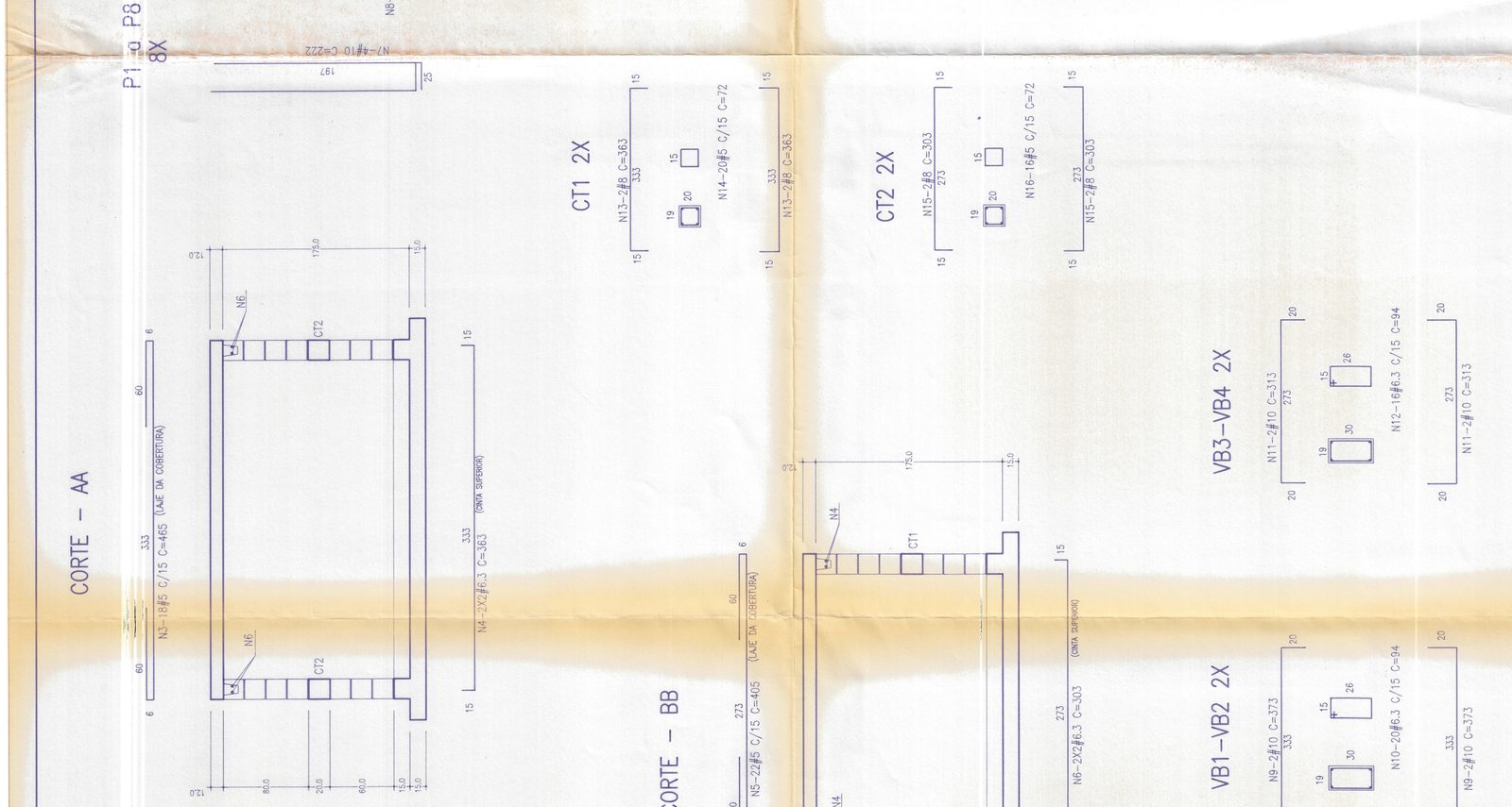 Cortes do reservatório